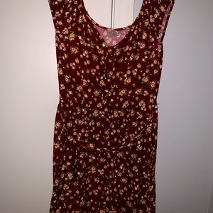 Maroon flowered dress